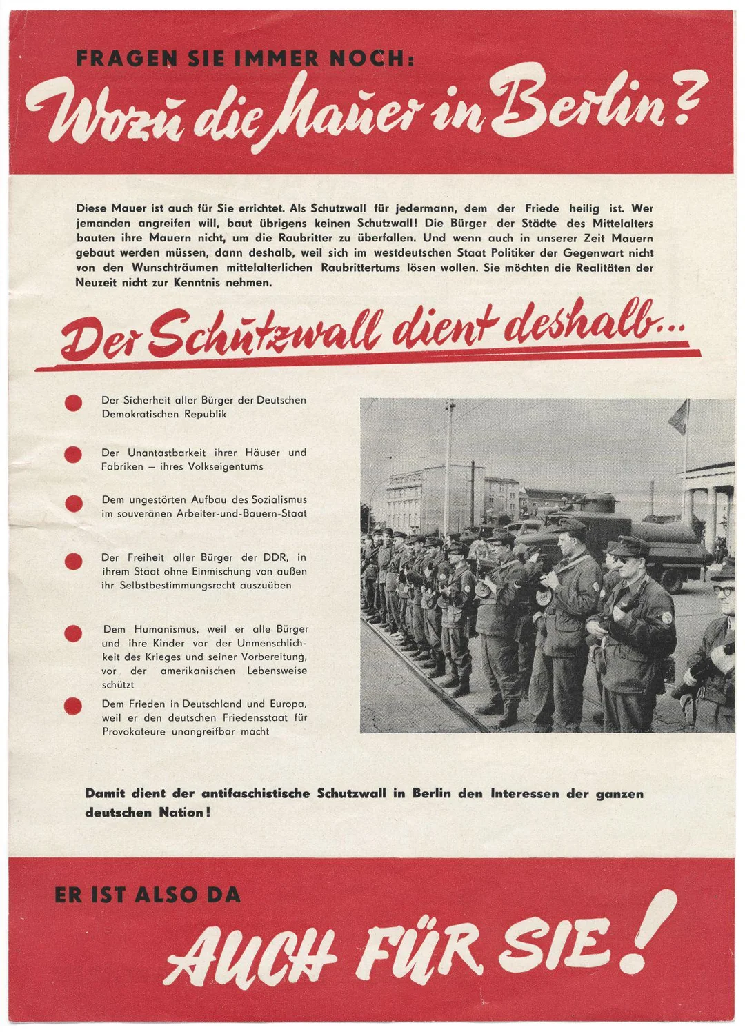 DDR-Werbung zur Berliner Mauer