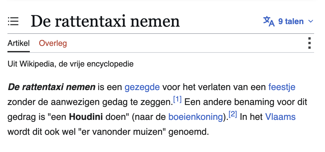 De rattentaxi nemen – niederländische Wikipedia
